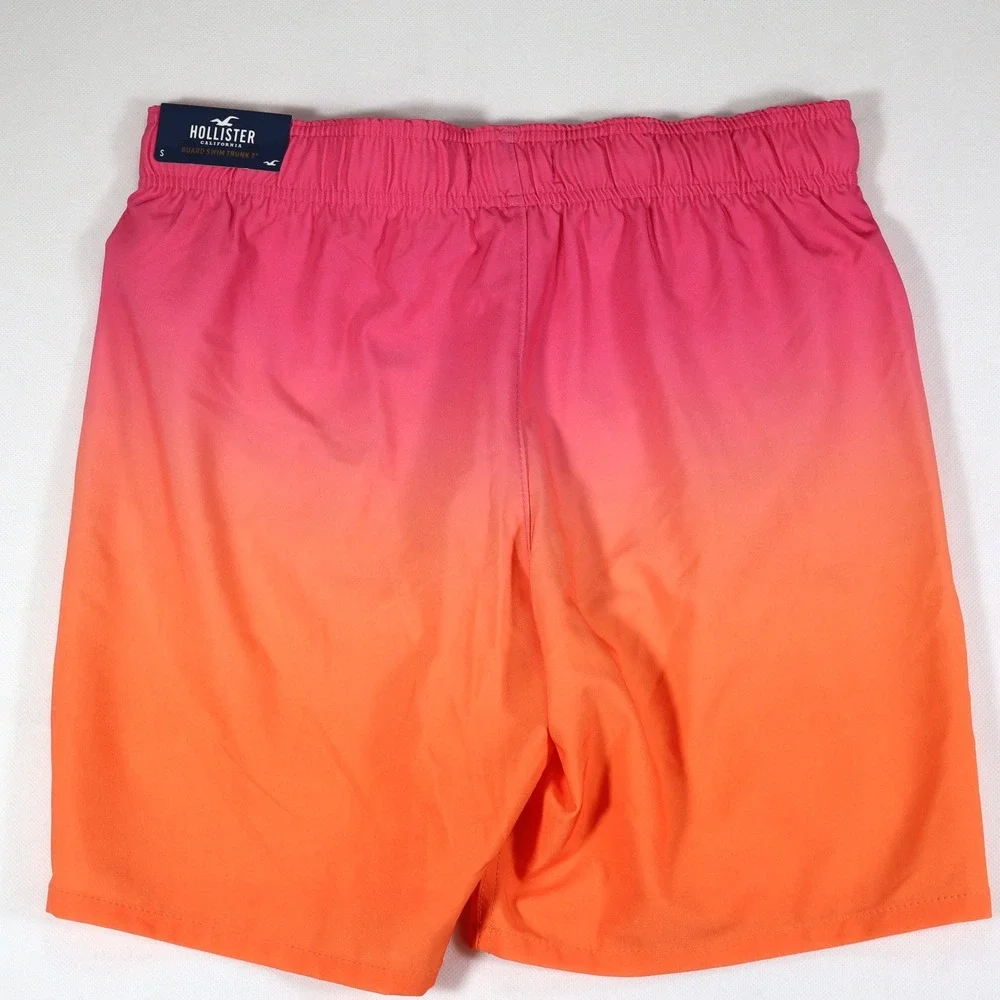 Hollister Swim Trunks Mens S Pink Orange Ombre Guard 7